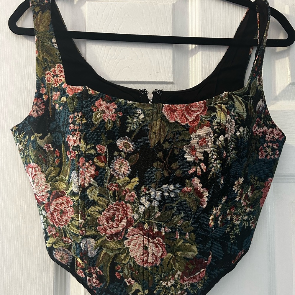 Fashion Nova Floral Corset Top L